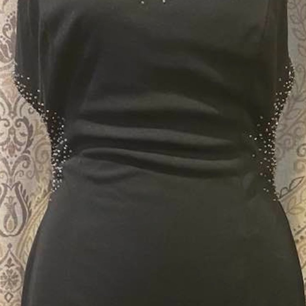 Dave & Johnny by Laura Ryner Black Lace-up Evening Gown, 5/6 - Picture 5 of 9